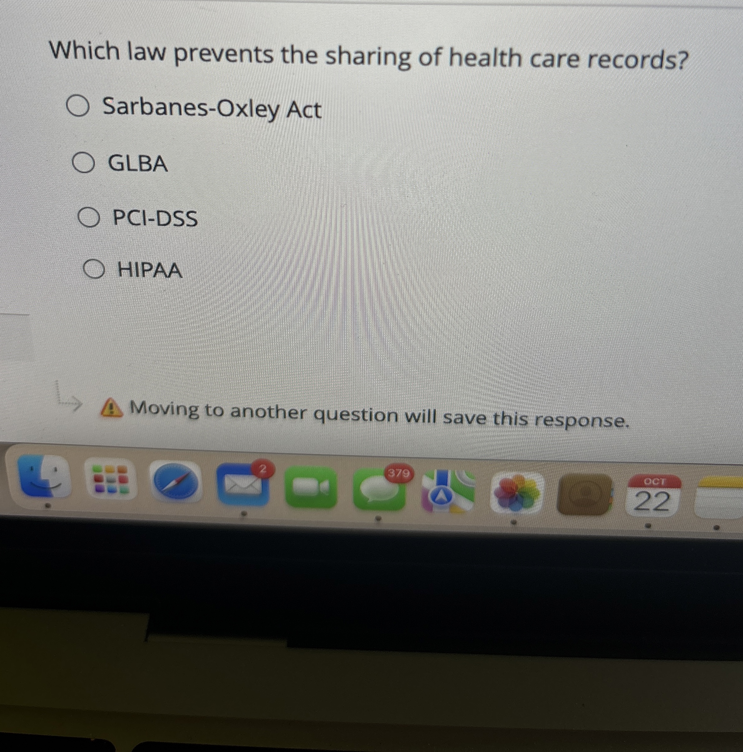 Which law prevents the sharing of health care