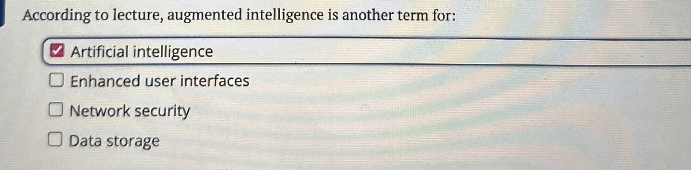 According to lecture, augmented intelligence is