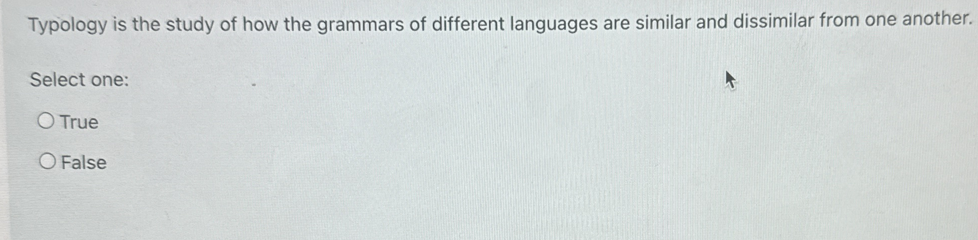 Typology is the study of how the grammars of