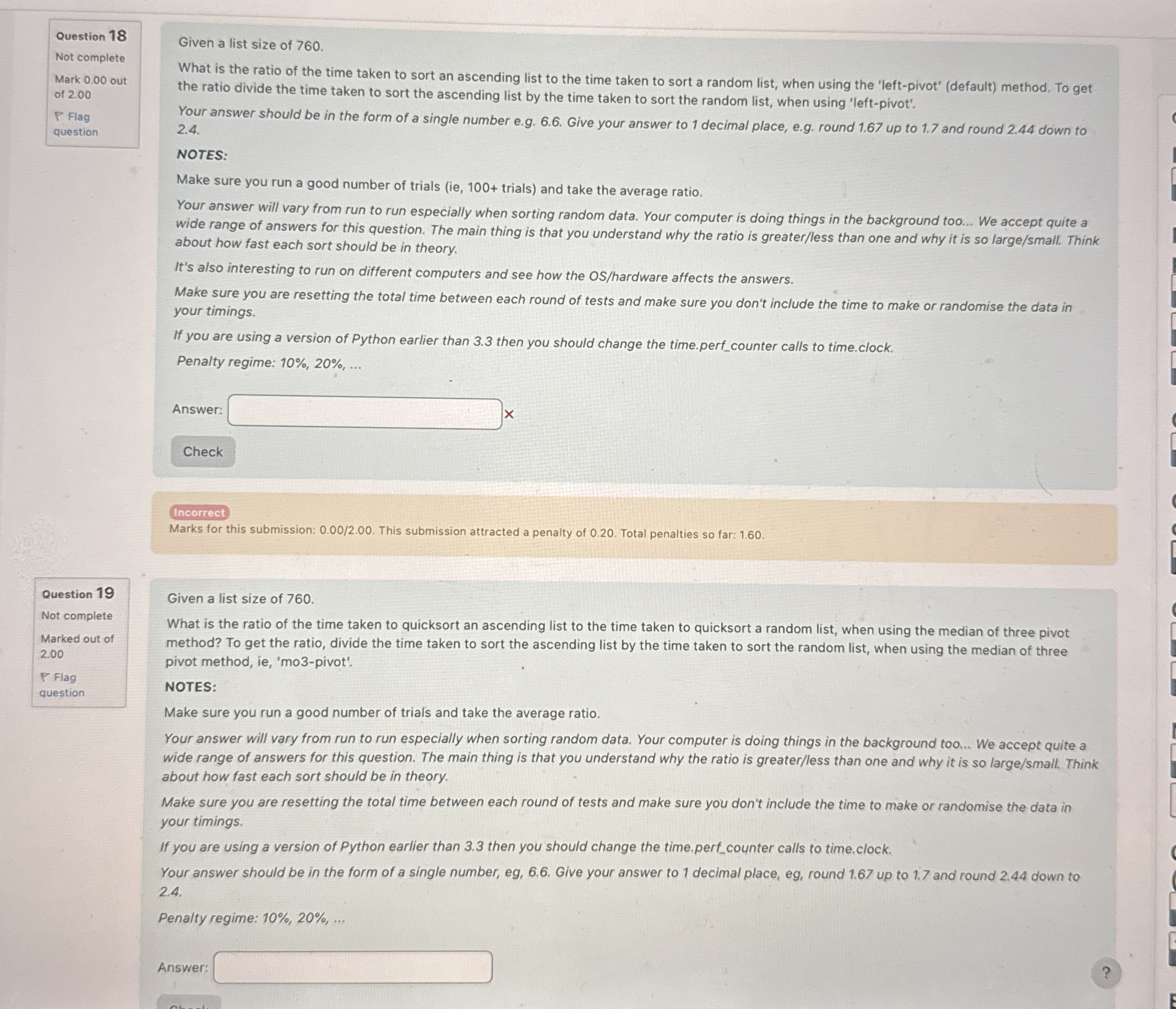 Given a list size of 7 6 0 . What is the ratio of