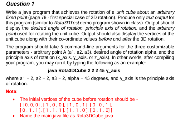 Question 1 Write a java program that achieves the