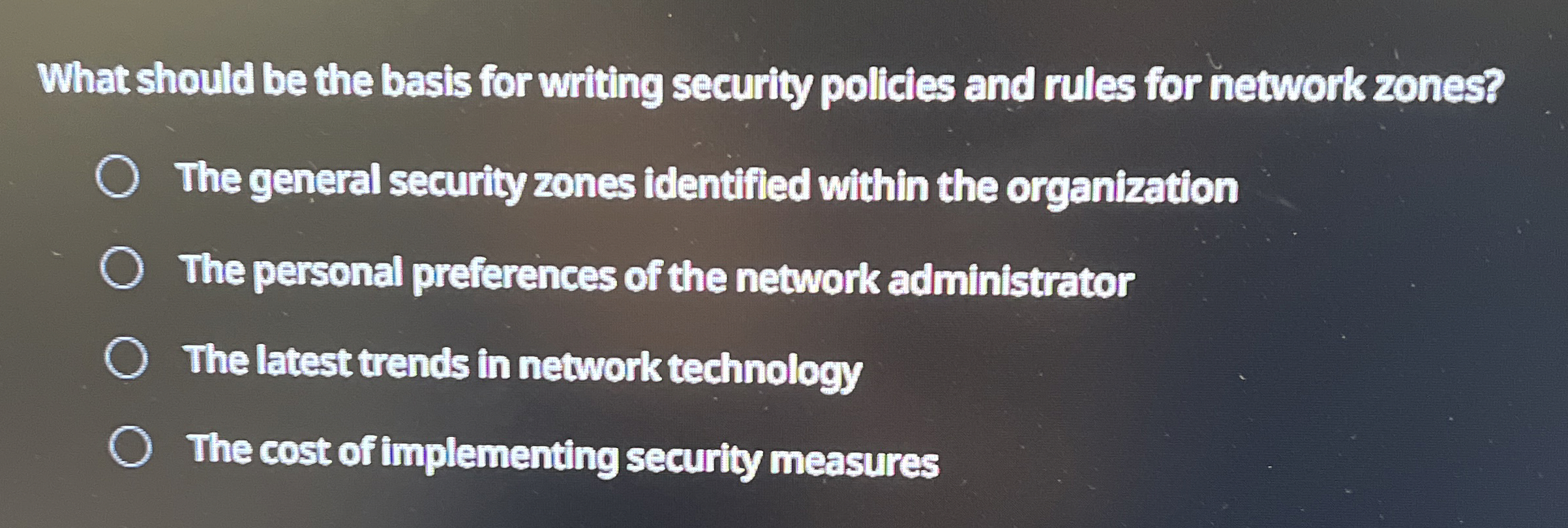 What should be the basis for writing security