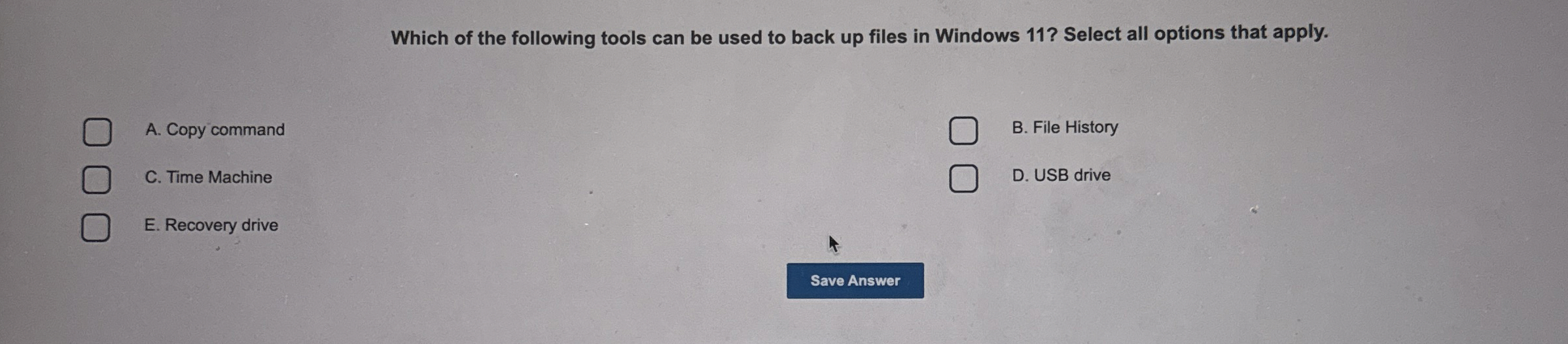 Which of the following tools can be used to back