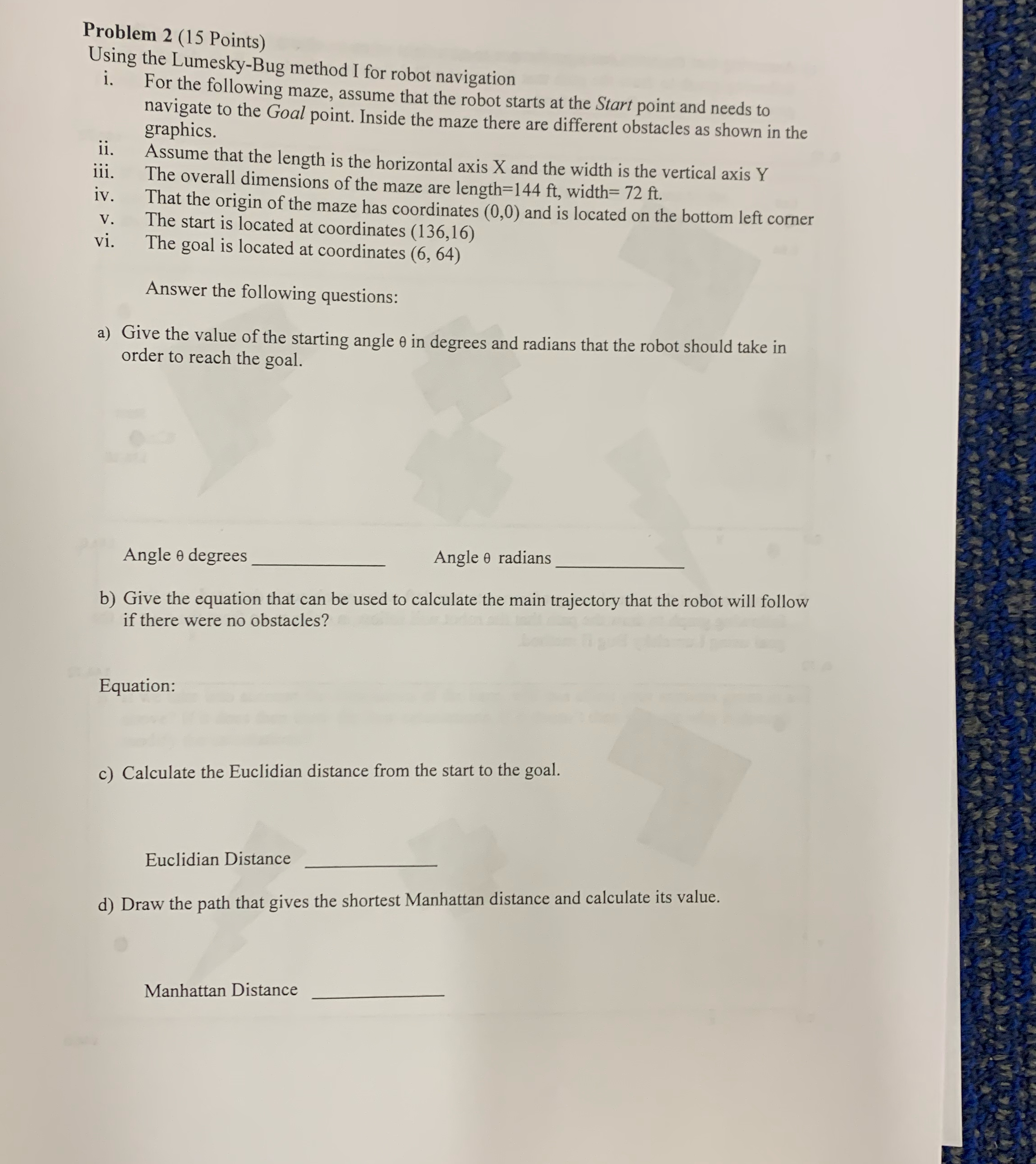 Problem 2 ( 1 5 Points ) Using the Lumesky - Bug