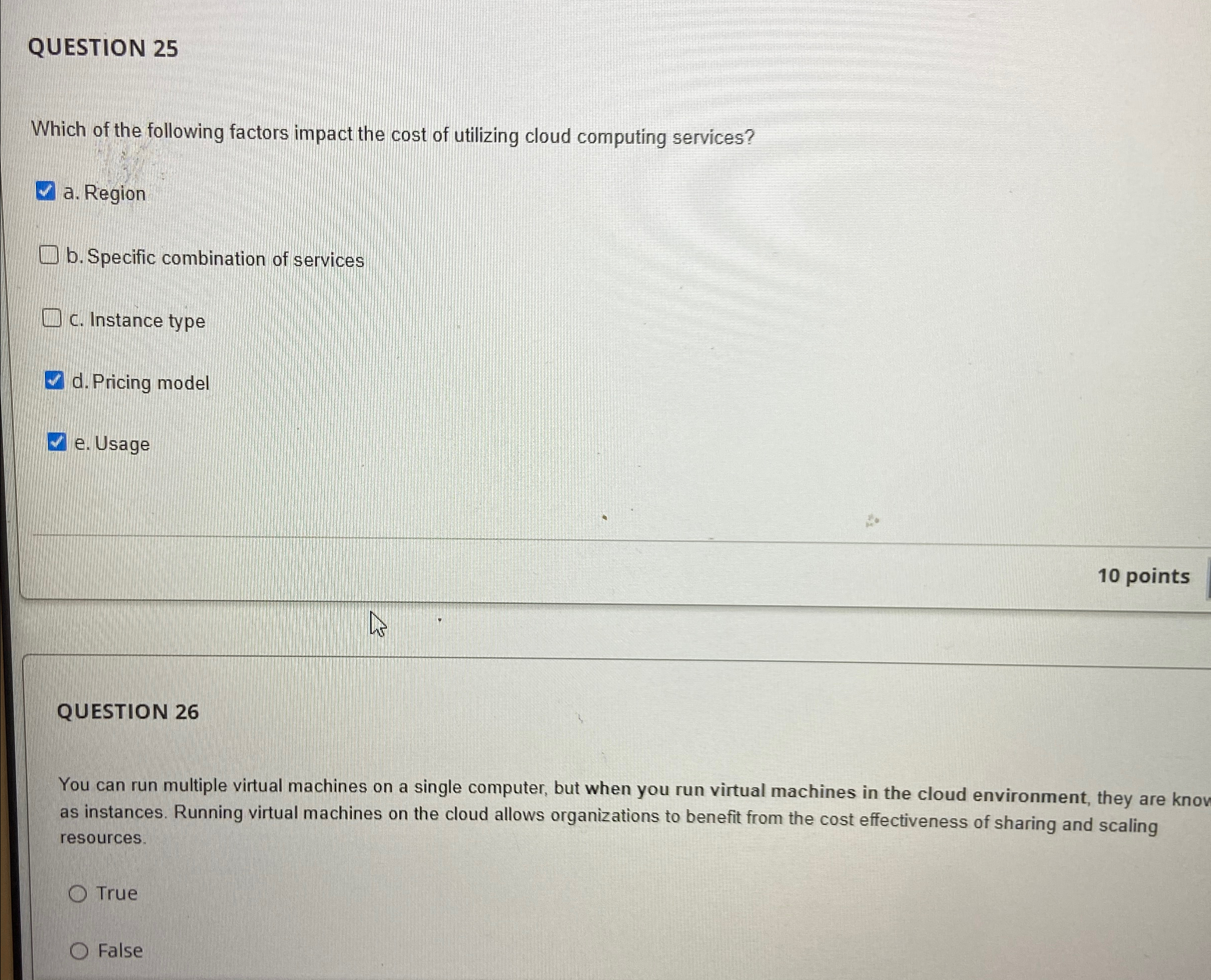 QUESTION 2 5 Which of the following factors