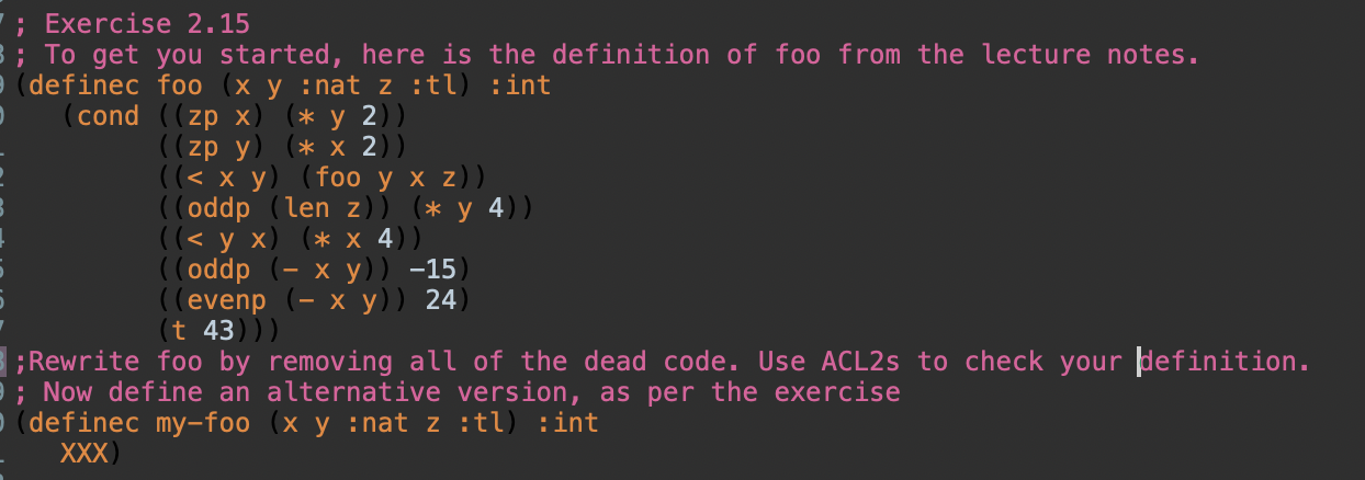 Exercise 2 . 1 5 ; To get you started, here is