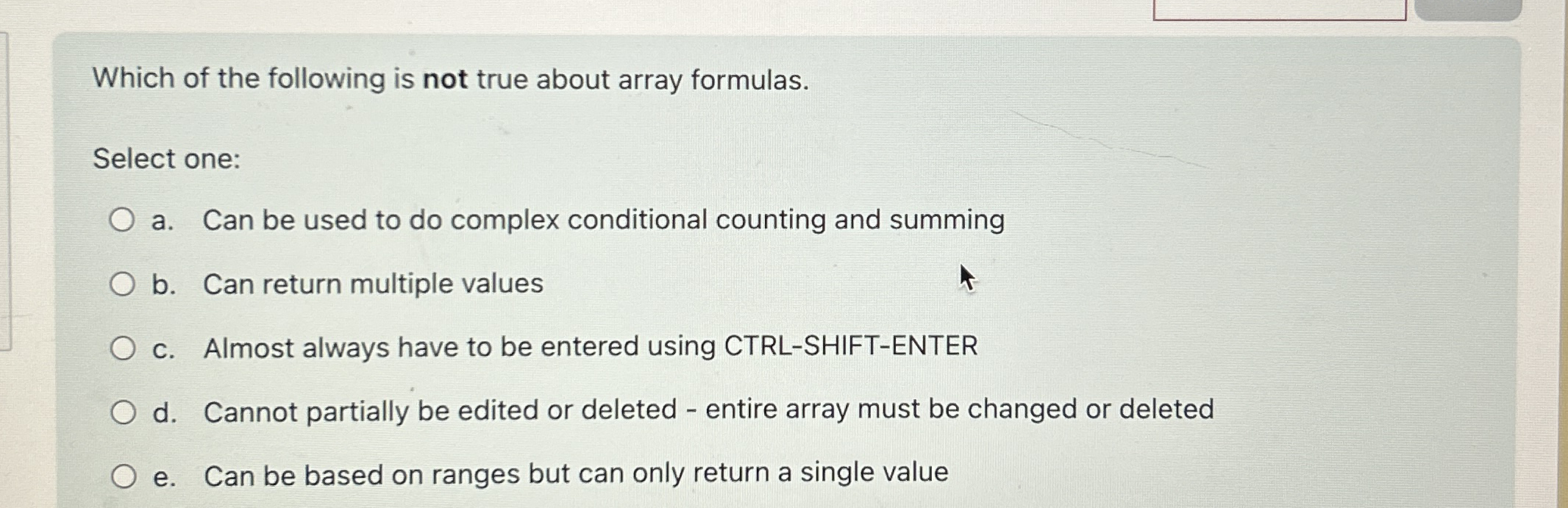 Which of the following is not true about array