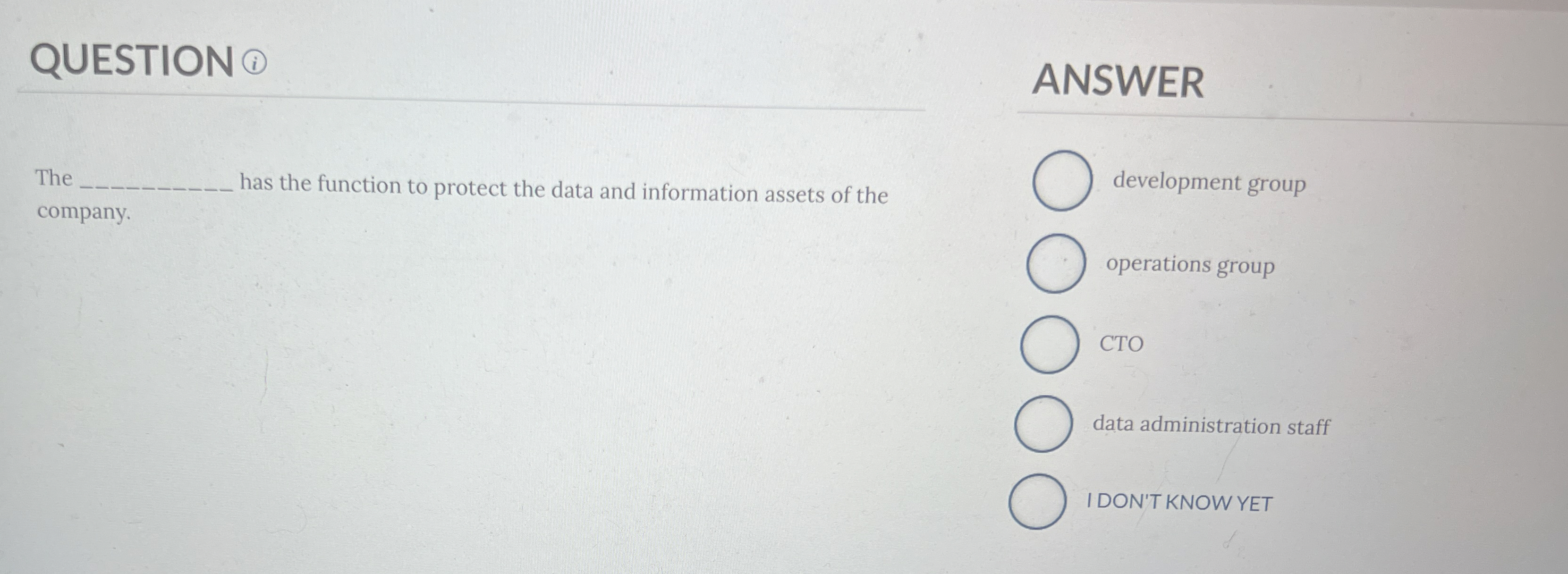 QUESTION ( i ) ANSWER Thi has the function to