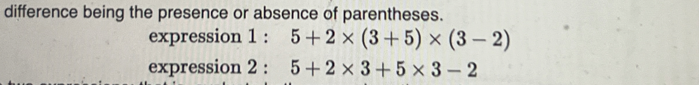 difference being the presence or absence of
