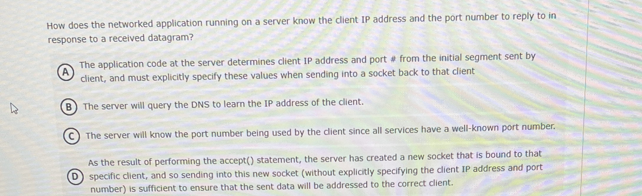How does the networked application running on a