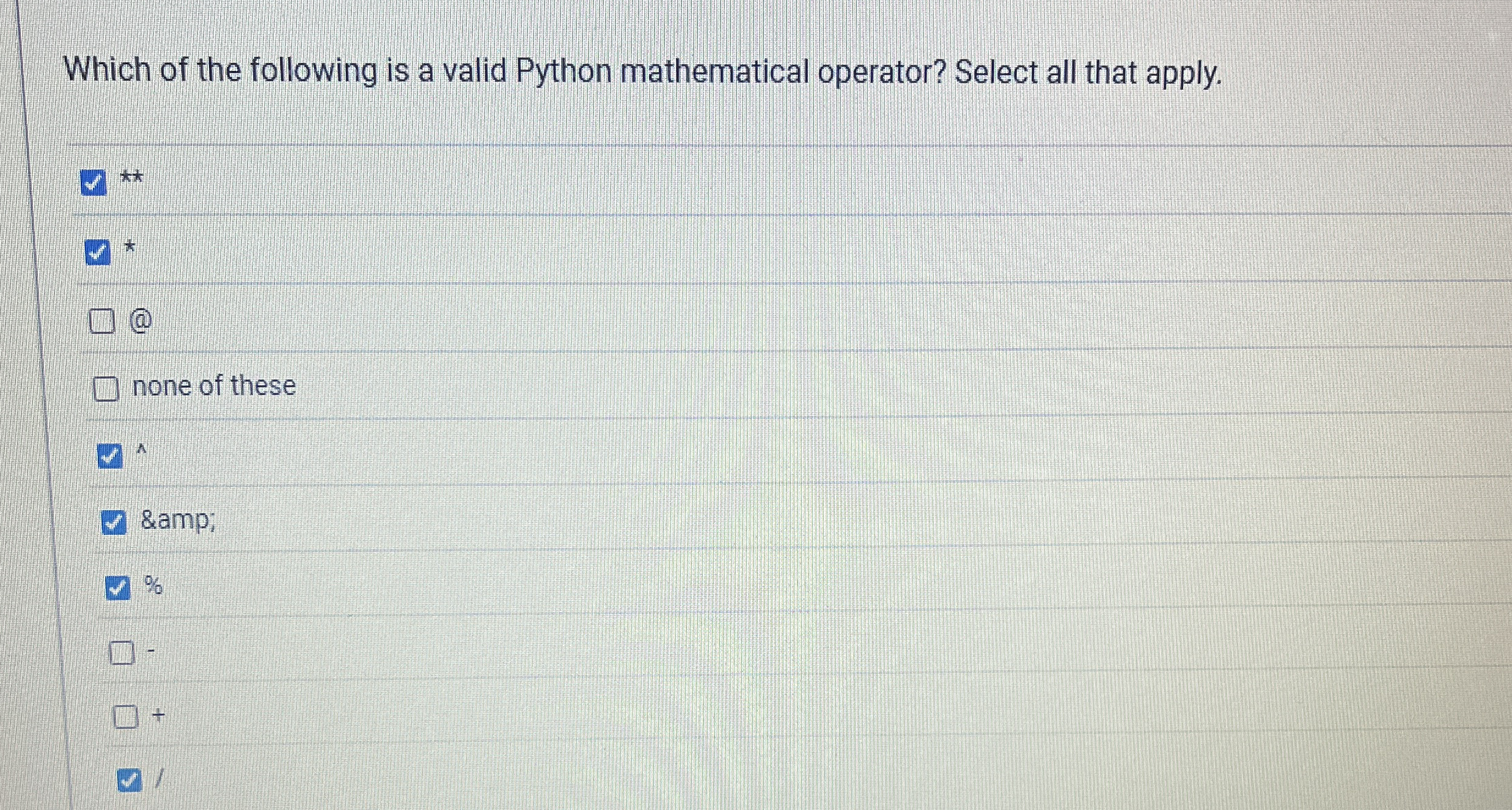 Which of the following is a valid Python