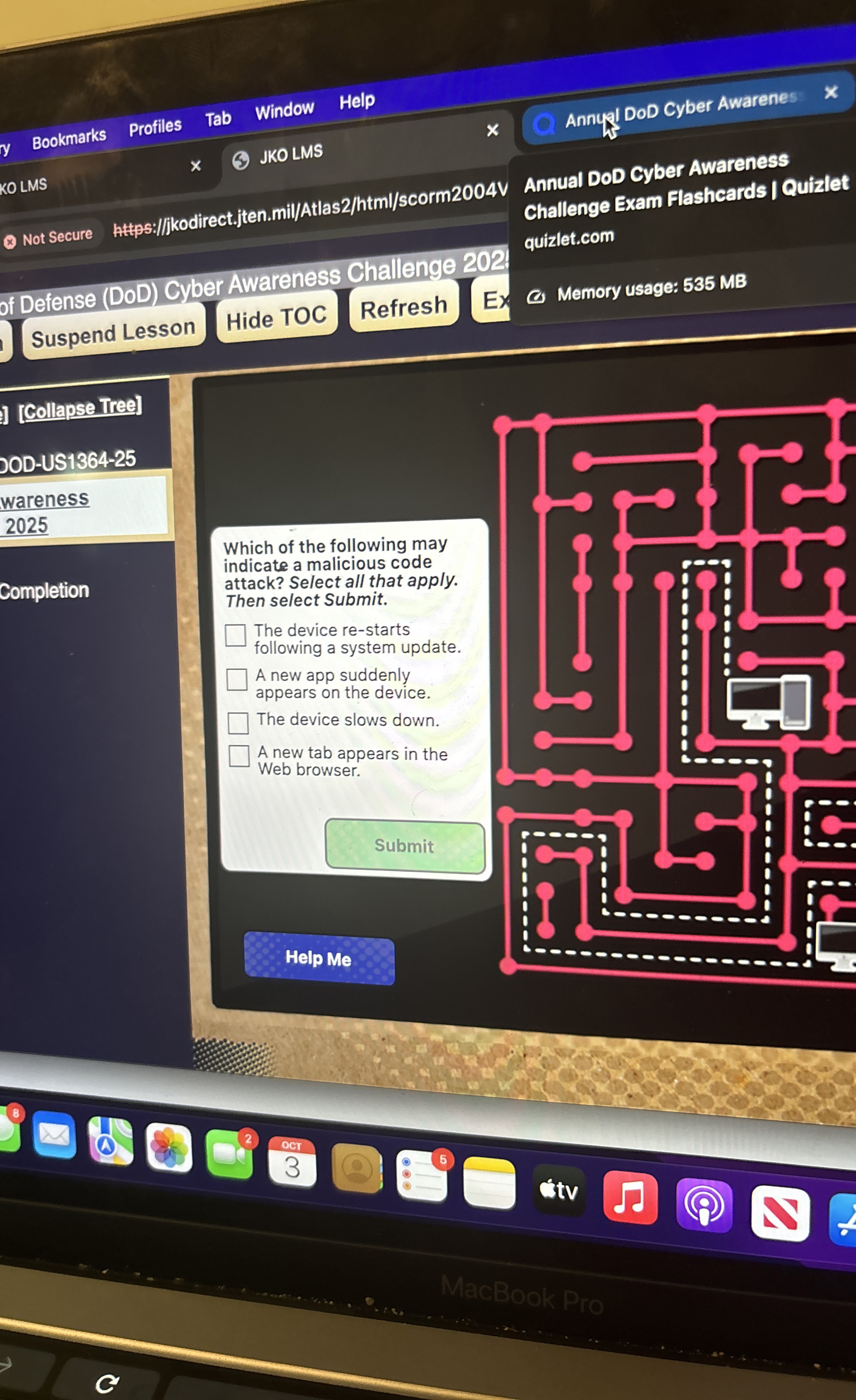 Which of the following may indicate a malicious