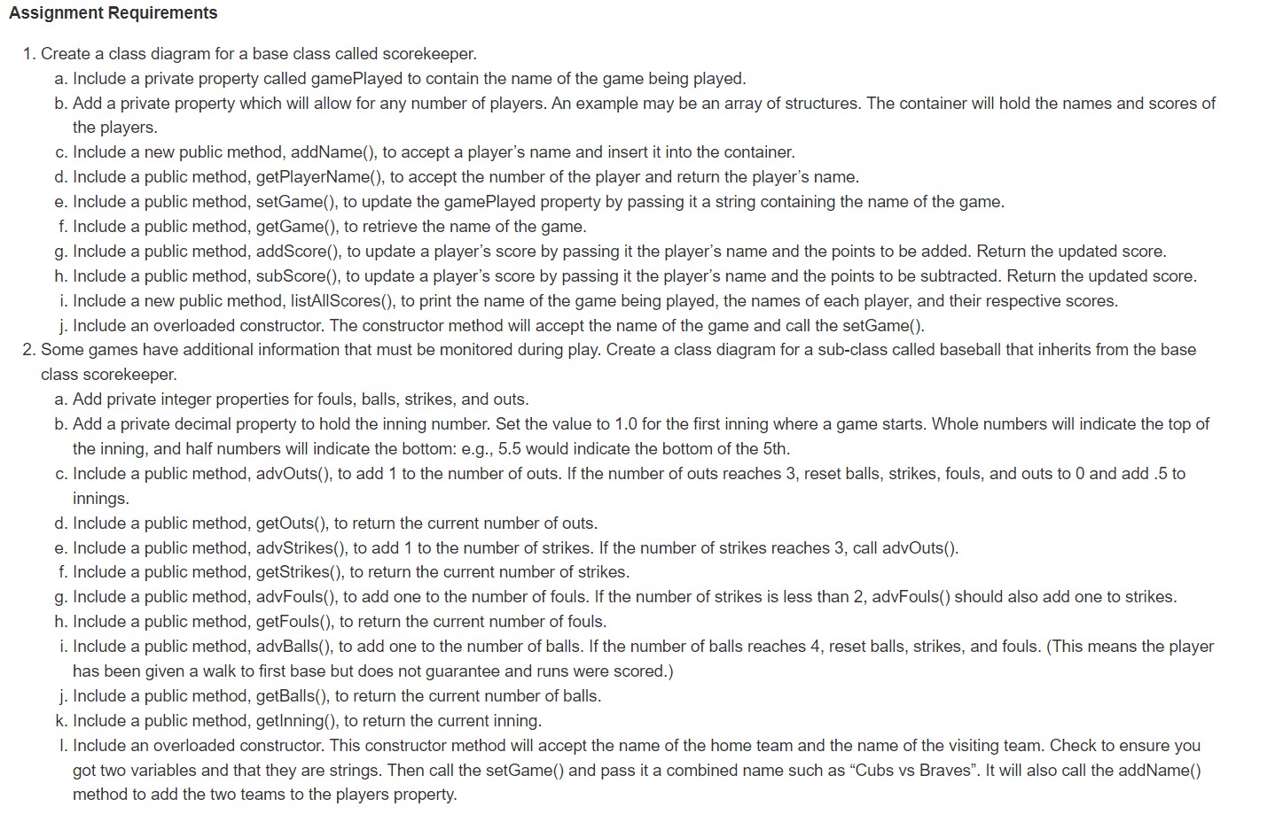Create a class diagram for a base class called