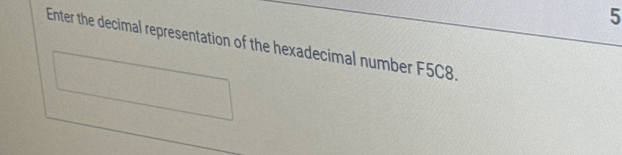 Enter the decimal representation of the