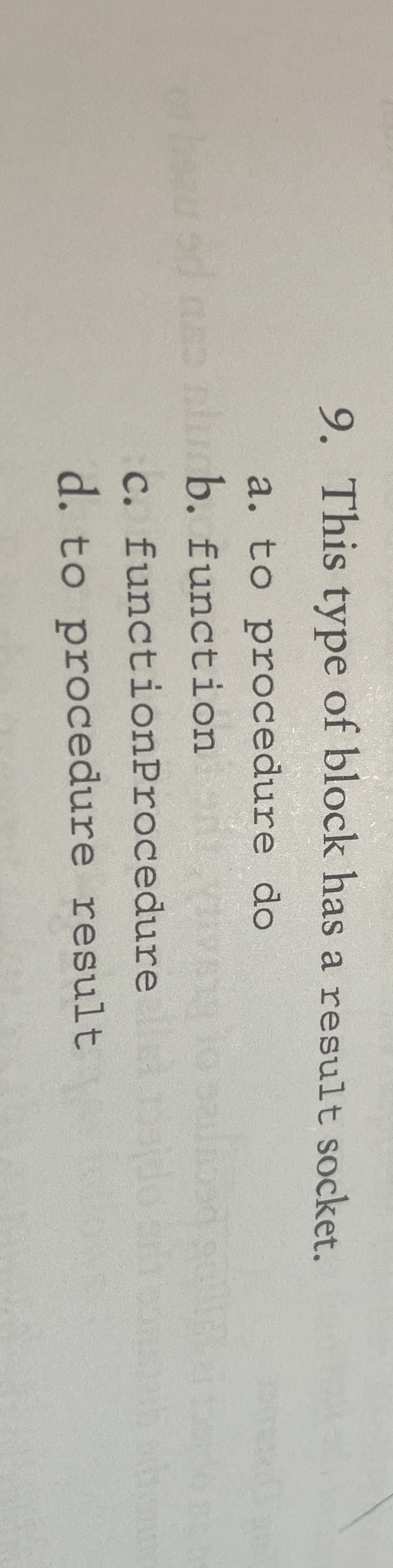 This type of block has a result socket. a . to