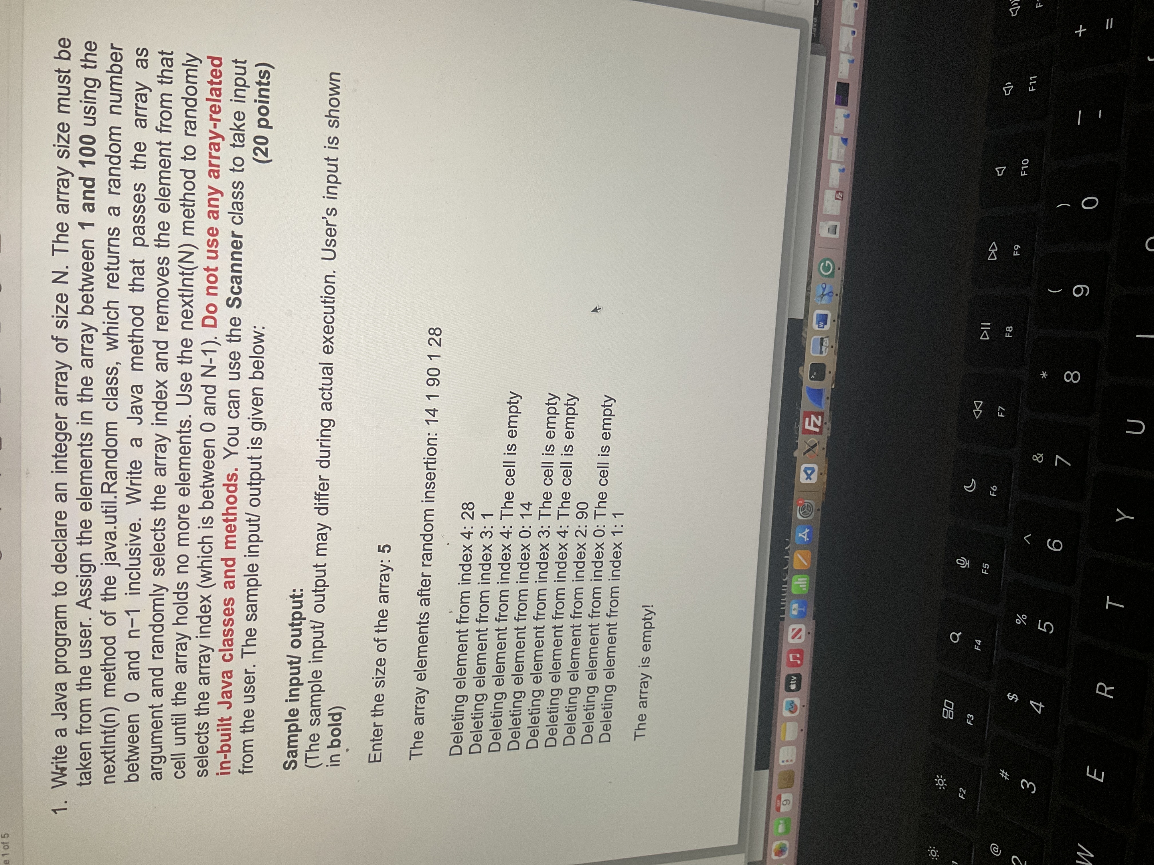 write a java program by following the
