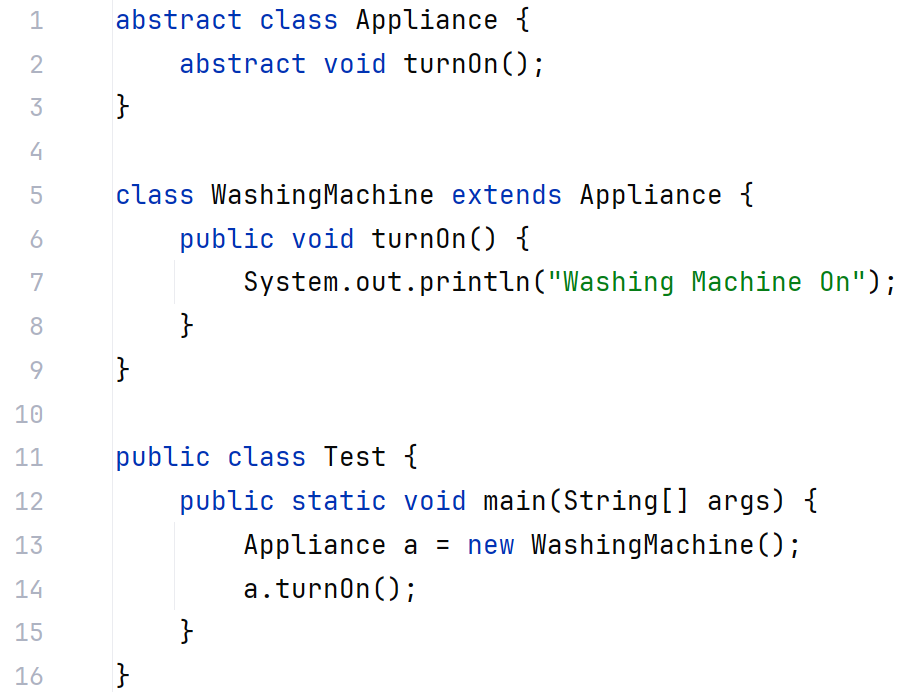 What will code output? abstract class Appliance {