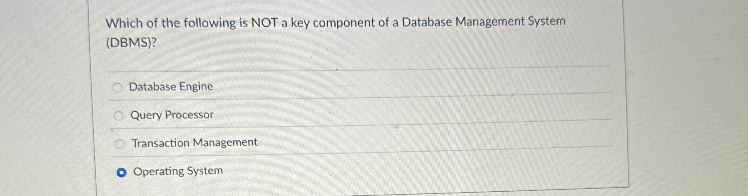 Which of the following is NOT a key component of