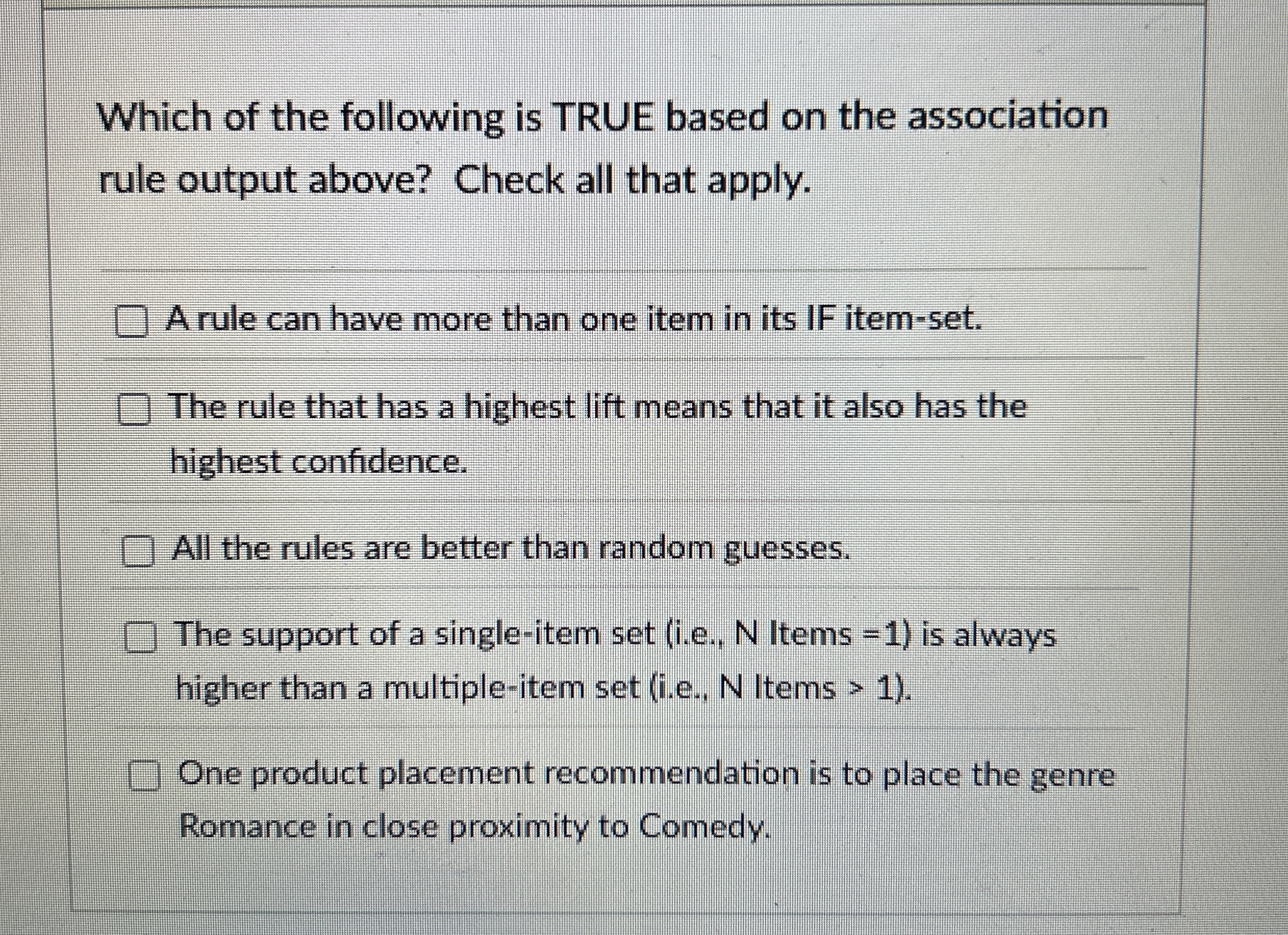 Which of the following is TRUE based on the