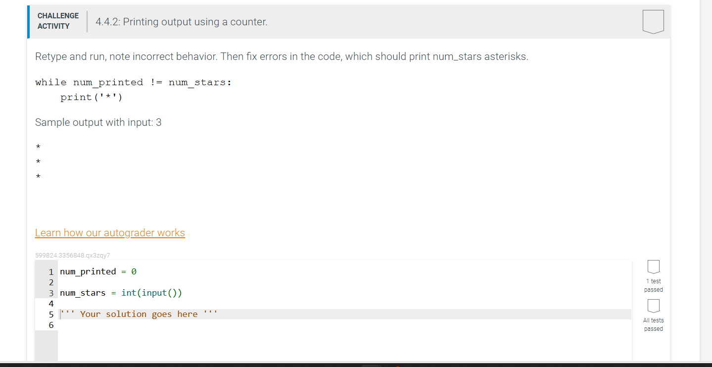 4 . 4 . 2 : Printing output using a counter.