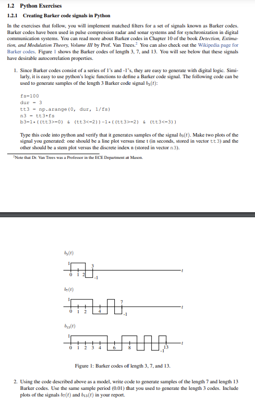 1 . 2 Python Exercises 1 . 2 . 1 Creating Barker