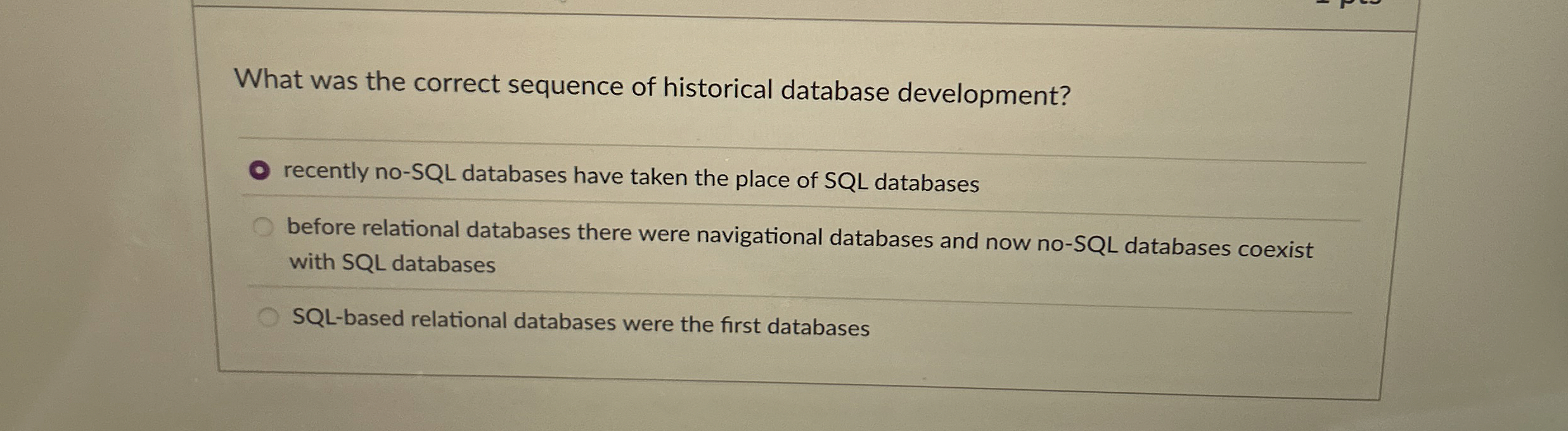 What was the correct sequence of historical