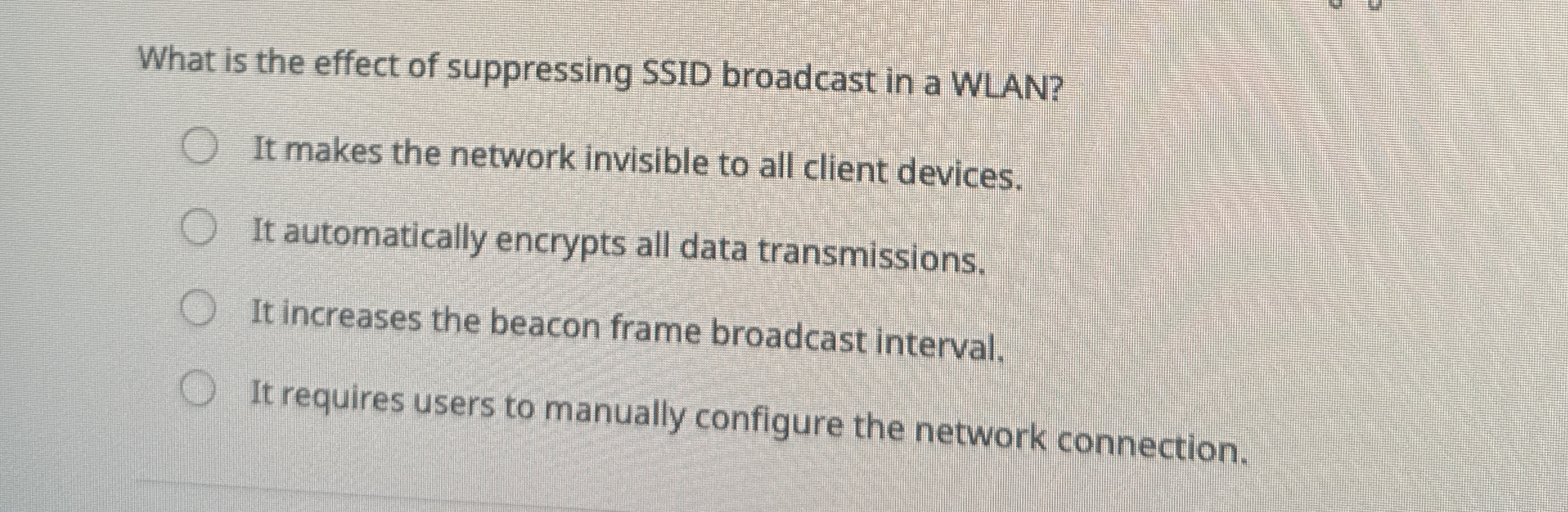 What is the effect of suppressing SSID broadcast