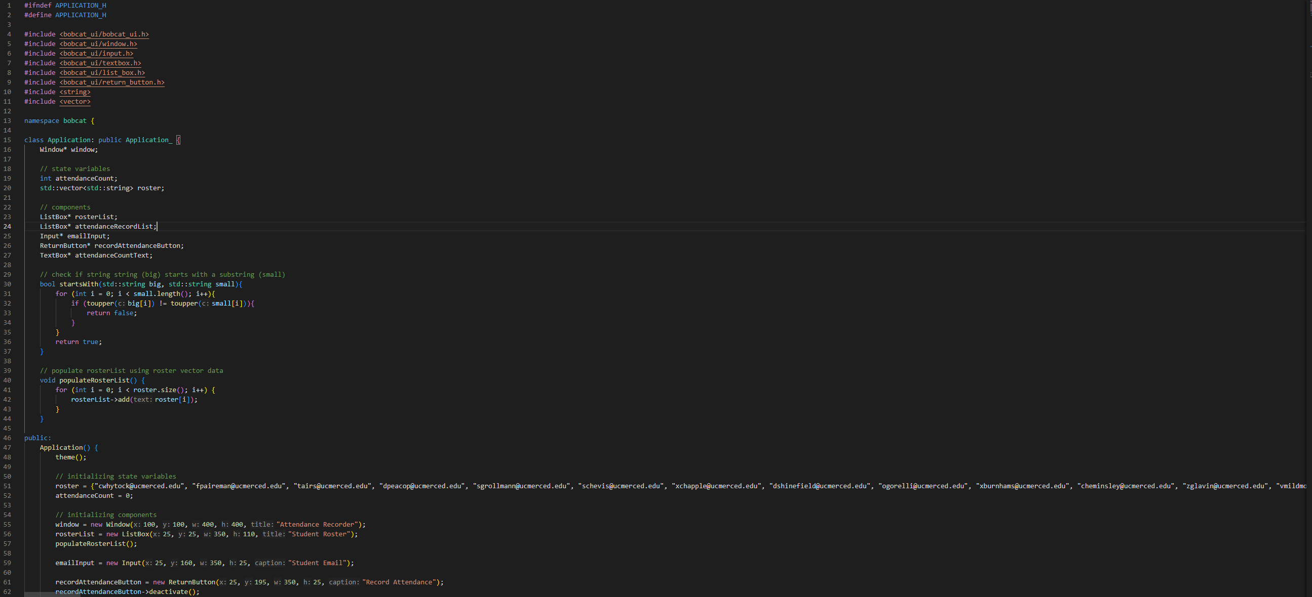Requirements When the application starts, it will