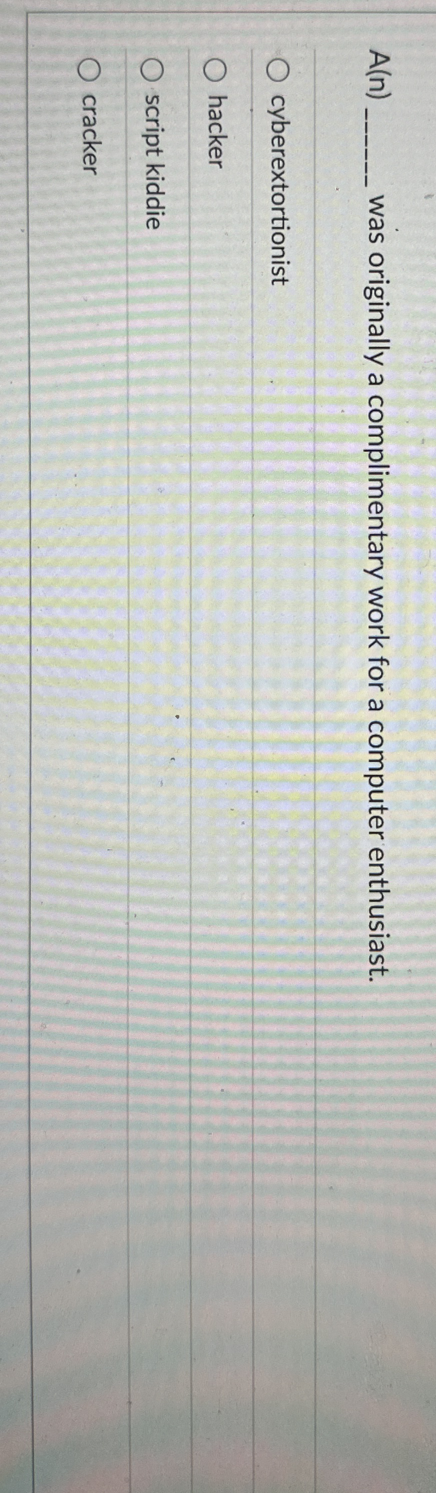 A ( n ) was originally a complimentary work for a