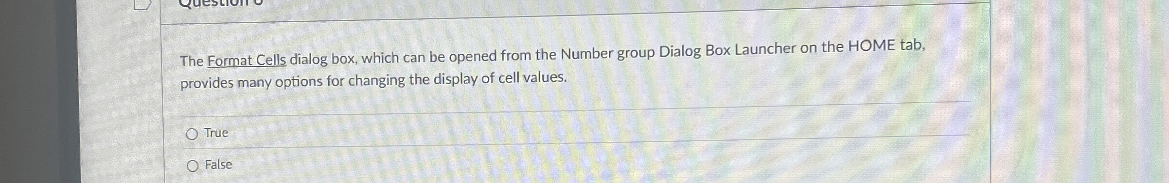 The Format Cells dialog box, which can be opened
