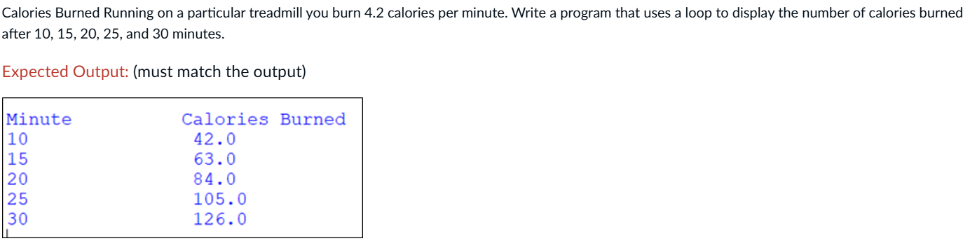 ( In python ) Calories Burned Running on a