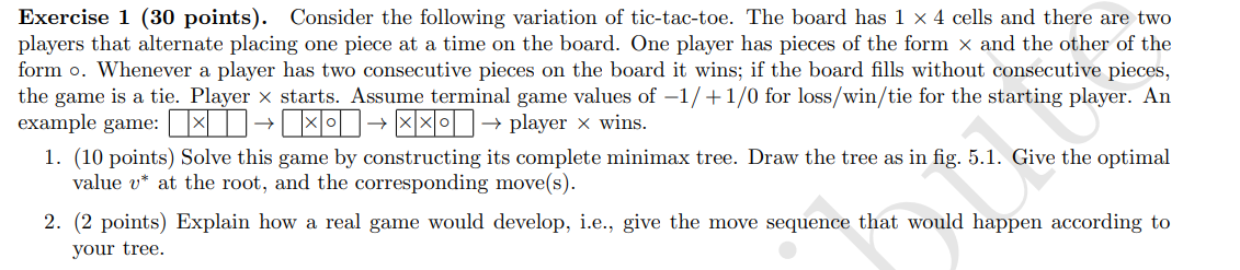 Exercise 1 ( 3 0 points ) . Consider the