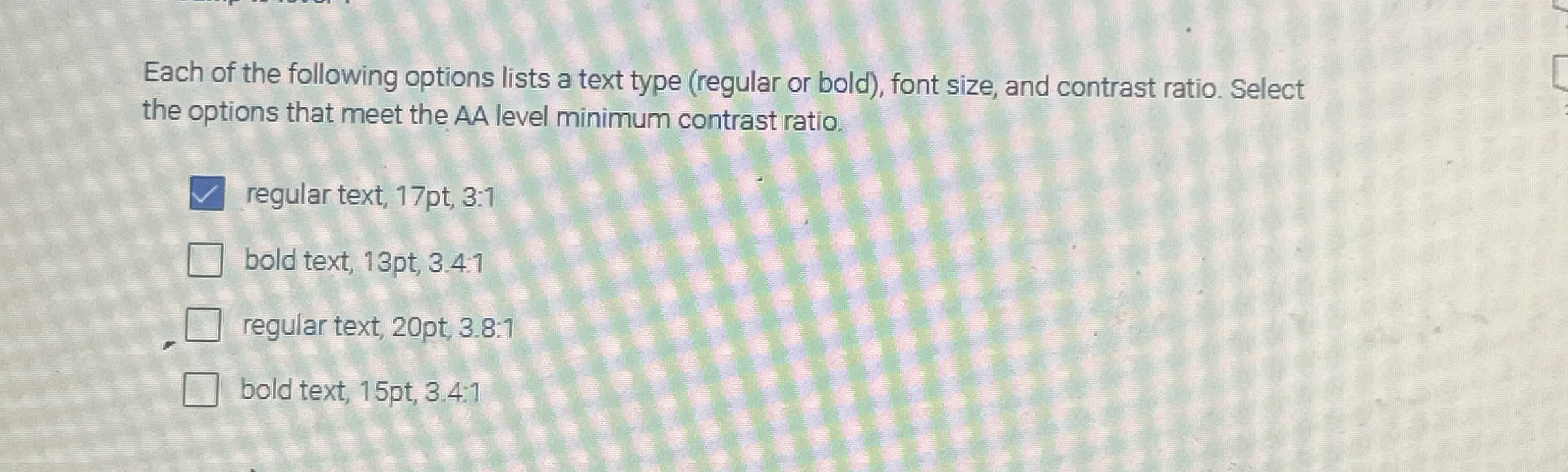 Each of the following options lists a text type (