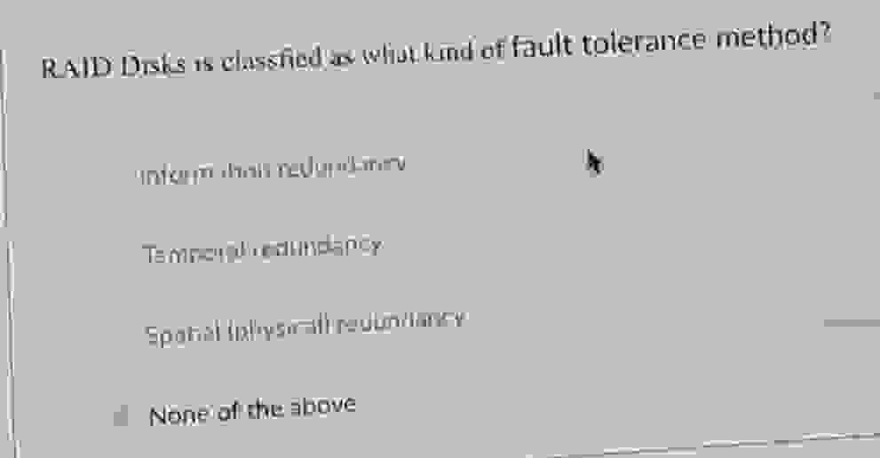 RAID Disks is chasfied an whithind of fault