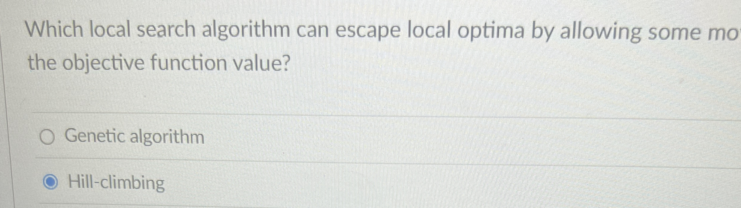 Which local search algorithm can escape local