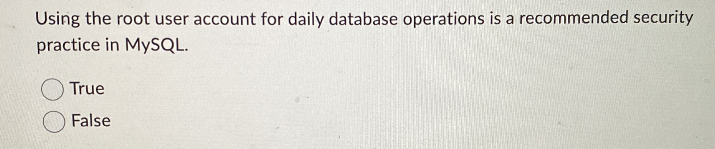 Using the root user account for daily database