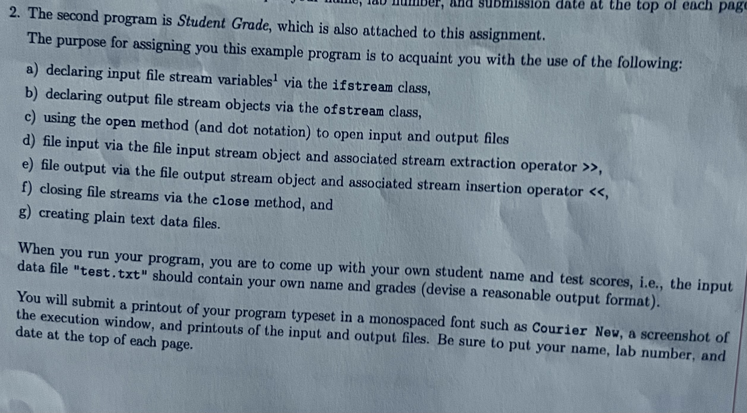 The second program is Student Grade, which is