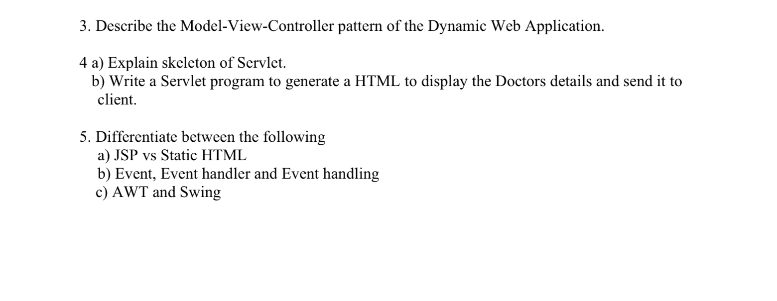 Describe the Model - View - Controller pattern of