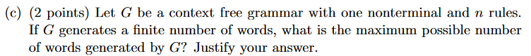 ( c ) ( 2 points ) Let \ ( G \ ) be a context