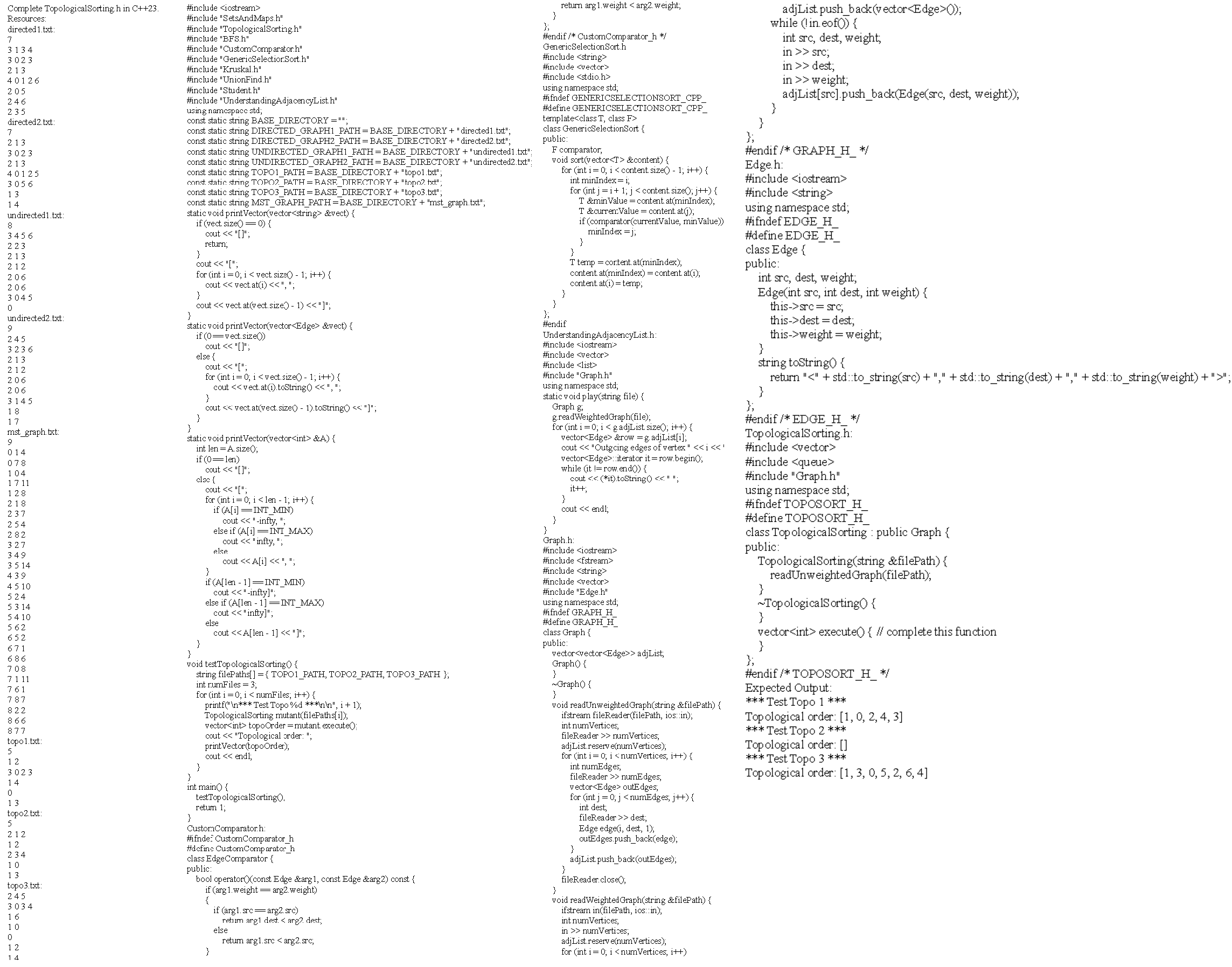 C + + & Data Science Theory: Please complete the
