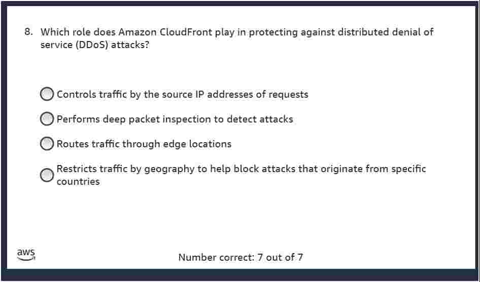 8 . Which role does Amazon CloudFront play in