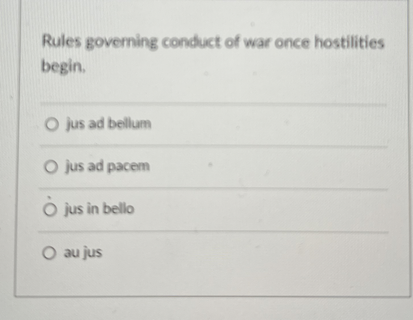 Rules governing conduct of war once hostilities