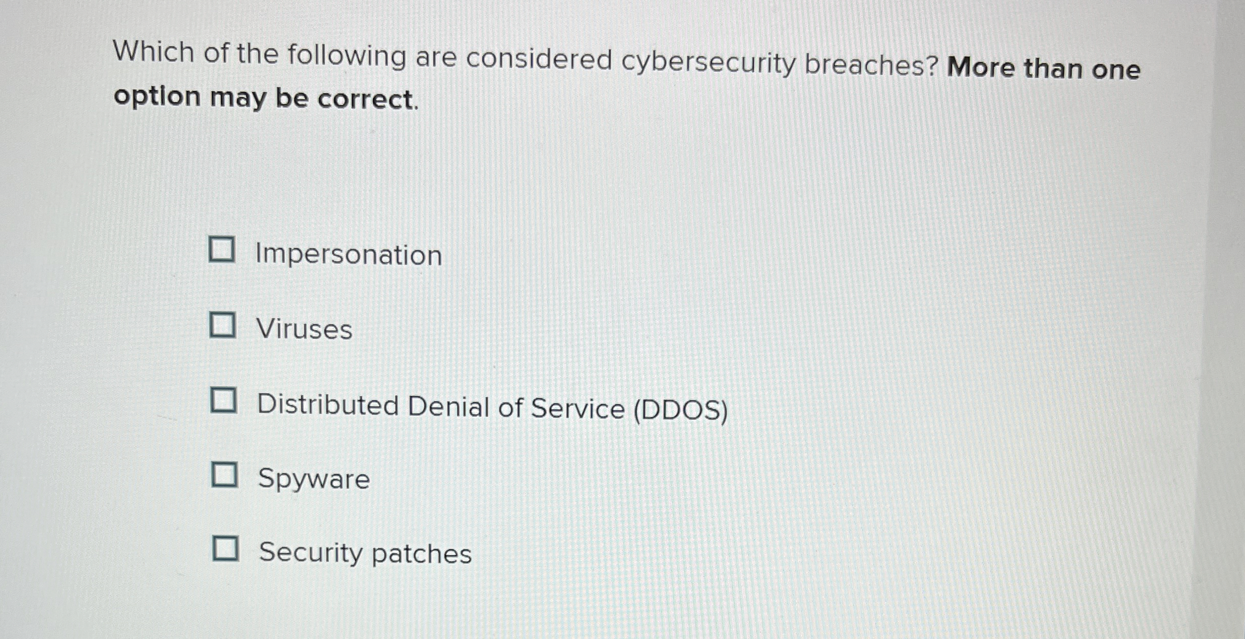 Which of the following are considered