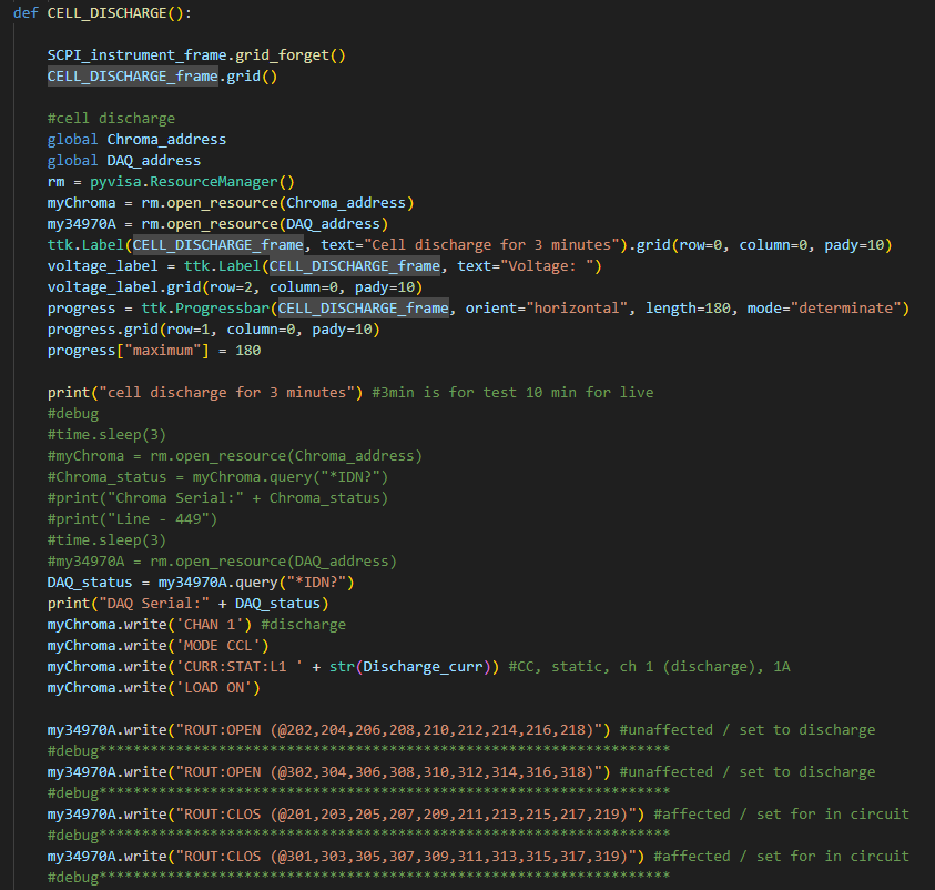 I am working on a GUI for a program that charges