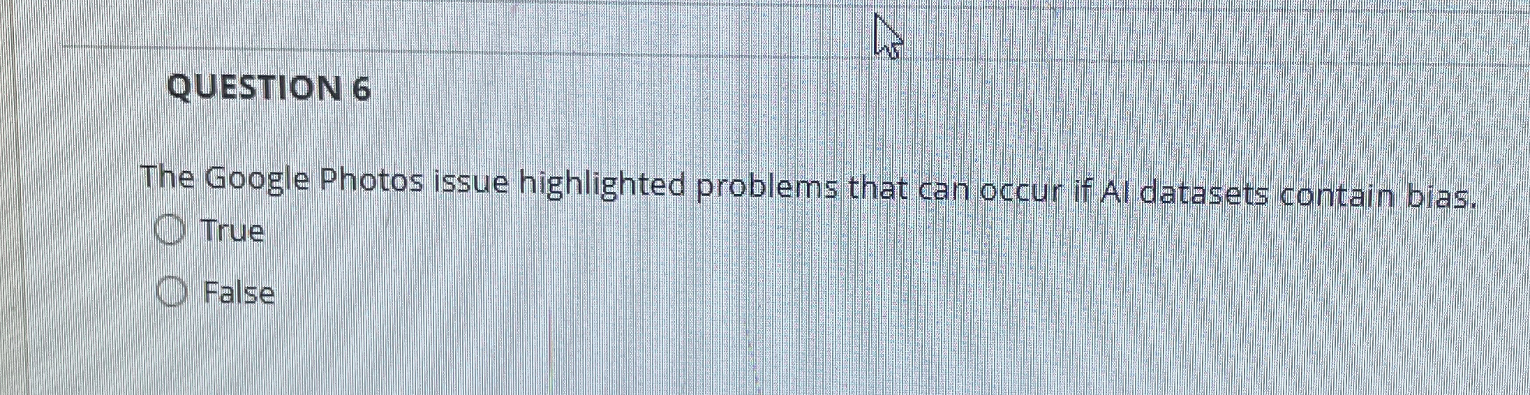 QUESTION 6 The Google Photos issue highlighted