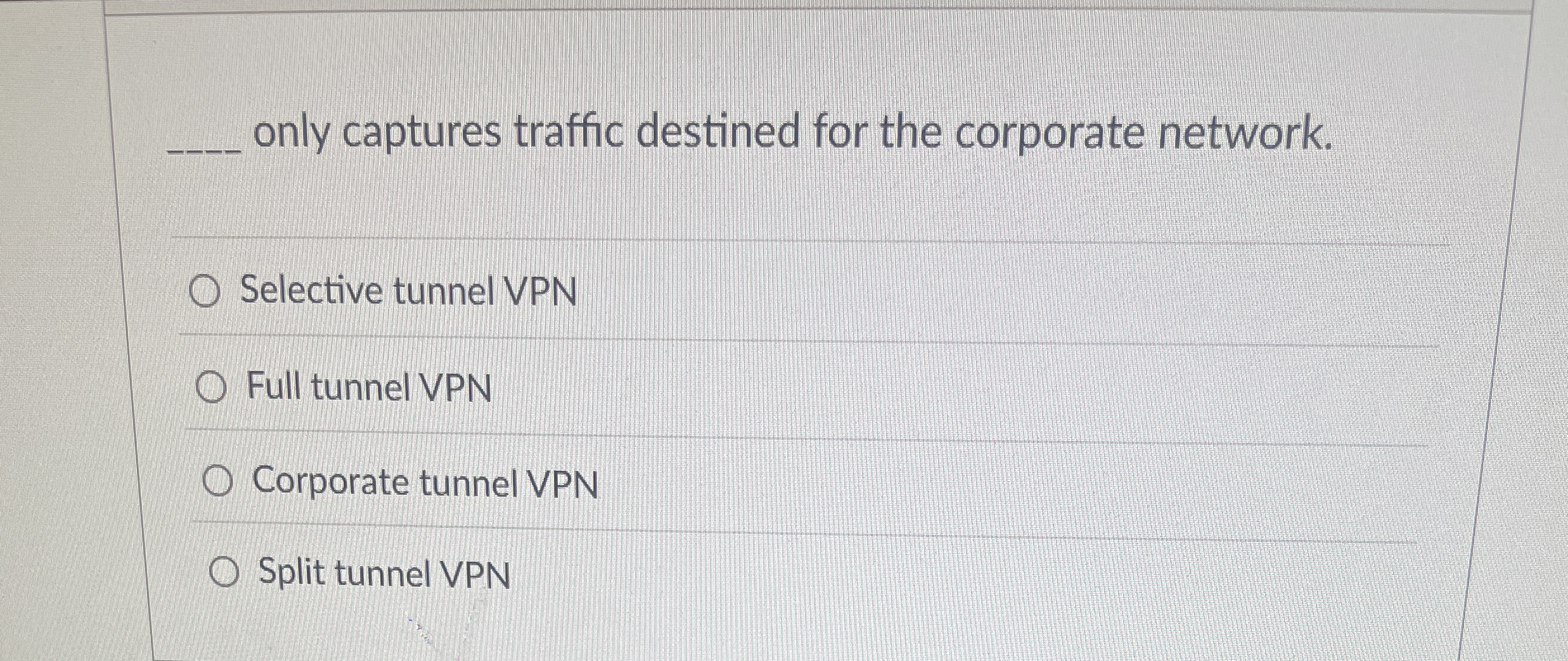 only captures traffic destined for the corporate