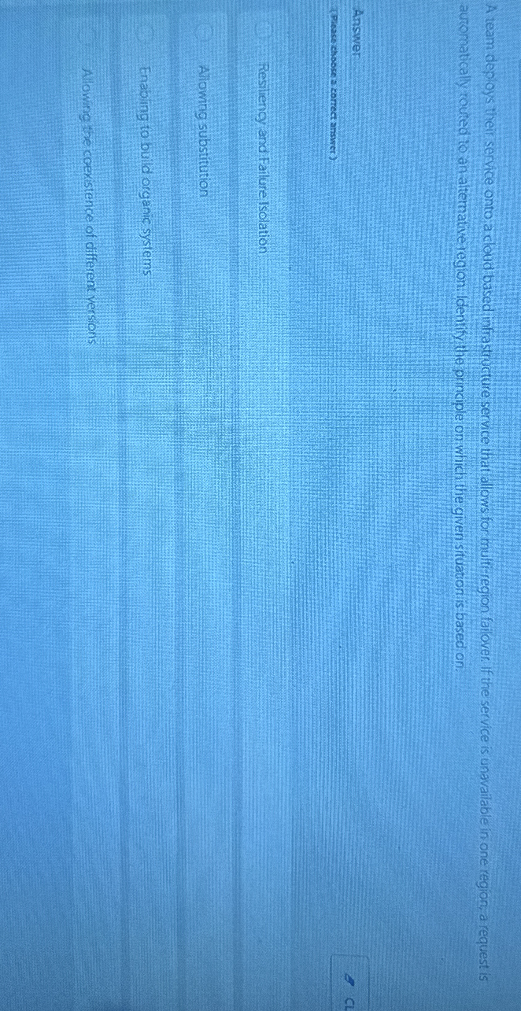 A team deploys their service onto a cloud based