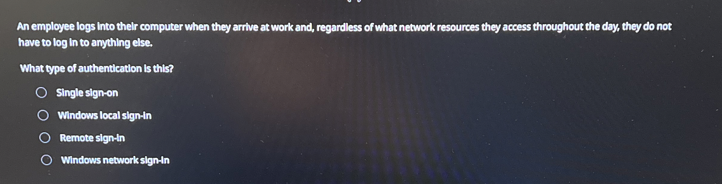 An employee logs into their computer when they