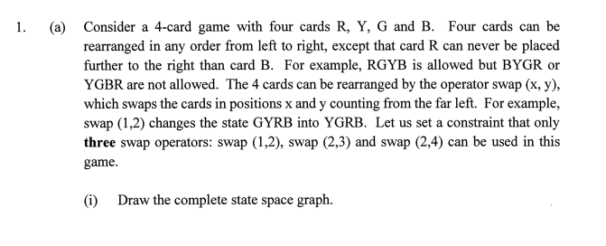 ( ii ) Assume that you start from the state RBYG