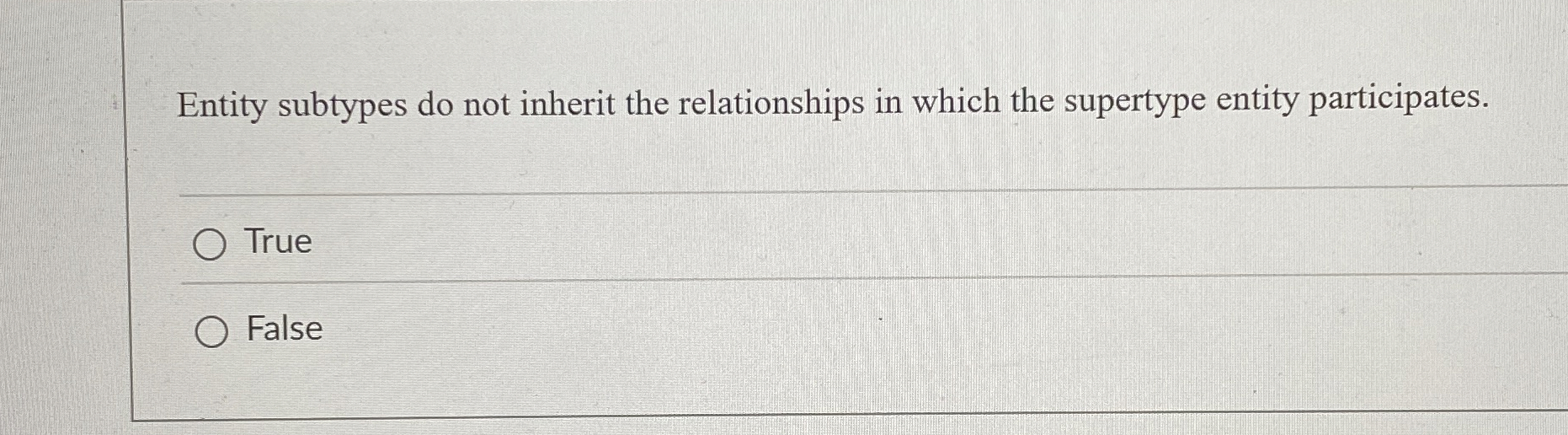 Entity subtypes do not inherit the relationships